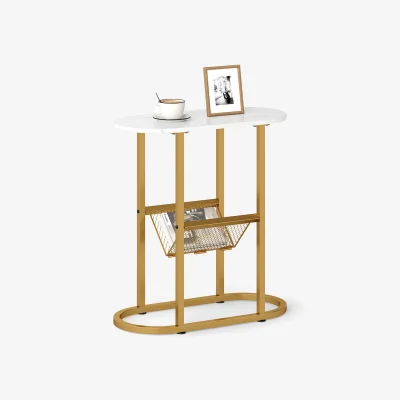 The Range Oval End Table - White