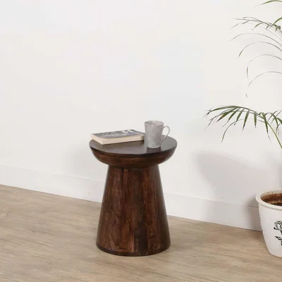 The Range Natural Solid Dark Mango Wood Side Table - Wood