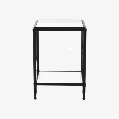 The Range Axis Square Black Finish Side Table - Black