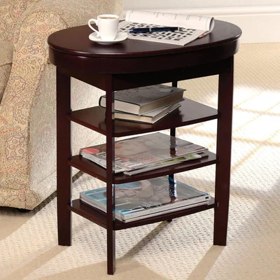 The Range Swivel Top Side Table - Mahogany