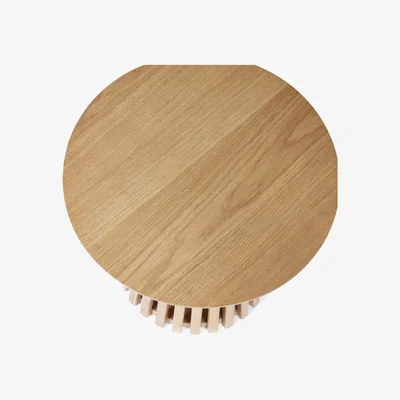 The Range Ollie Round Lamp Table - Natural Oak