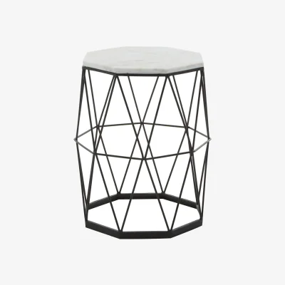 The Range Shalimar Side Table With Octagonal Top - Black
