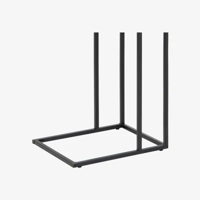 The Range El Paso Side Table - Wild Oak-Effect Top and Matt Black Metal Base - Natural