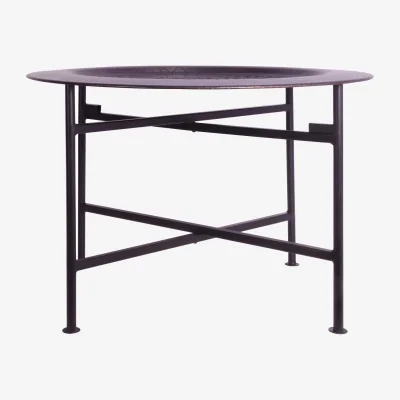 The Range Hege Crocodile Texture Copper Finish Round Side Table - Copper