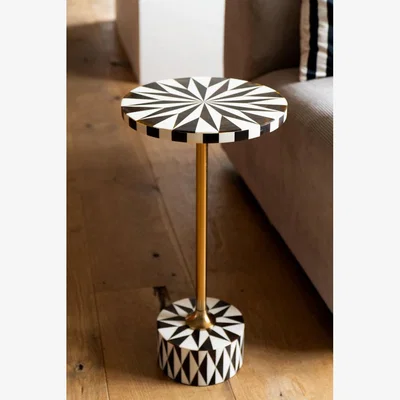 Rockett St George White & Chocolate Brown Star Side Table