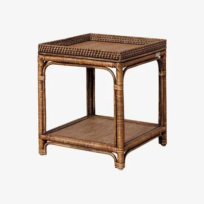 Rockett St George Dark Brown Rattan Side Table