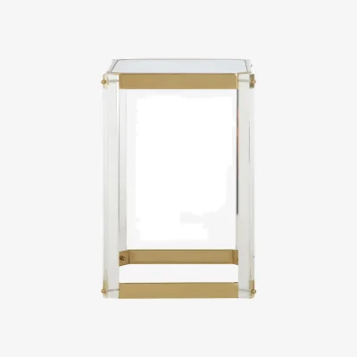 The Range Miley Side Table With Mirrored Top - Gold