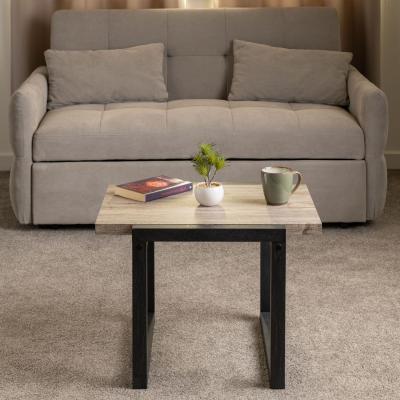 The Range Selma Side Table - Medium Oak and Black Oak Effect