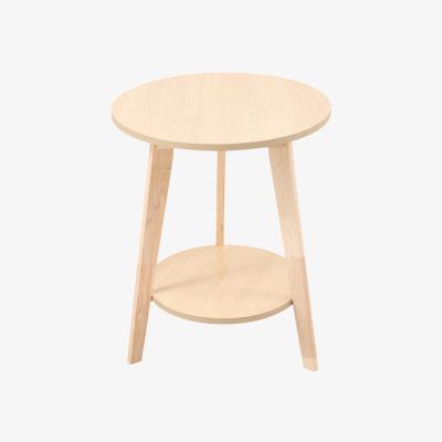 The Range Round Wooden Coffee Side Table - Light Wood