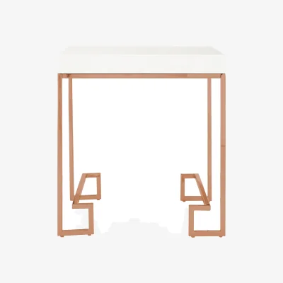 The Range Allure Rose Gold Angled Legs End Table - Gold
