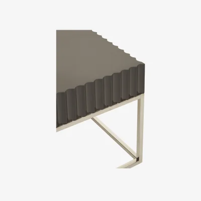 The Range Genoa Grey Gloss Finish Square Side Table - Grey
