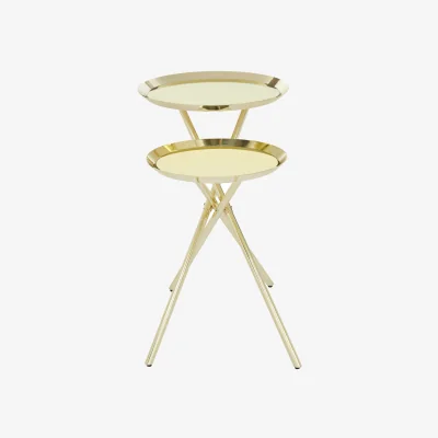 The Range Oria Warm Metallic Side Table - Gold