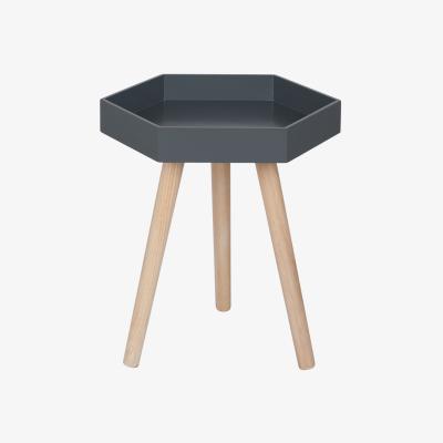 The Range Halston MDF and Pine Wood Hexagon Table - Dark Grey