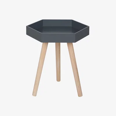 The Range Halston MDF and Pine Wood Hexagon Table - Dark Grey