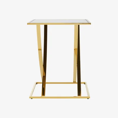 The Range Reena Gold Finish Side Table - Gold