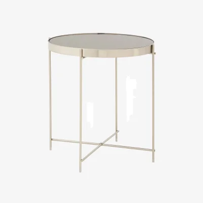 The Range Allure Grey Mirror Low Side Table - Silver