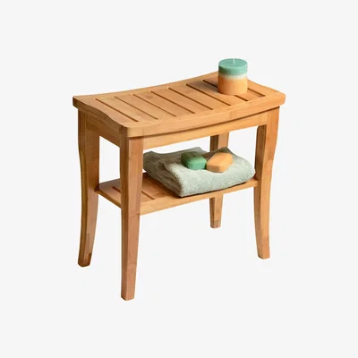 The Range 2 Tier Bamboo Side Table  - Natural Brown