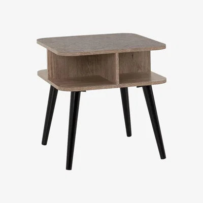 The Range Saxton Side Table - Medium Oak and Concrete Effect