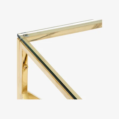 The Range Allure Champagne Gold Geometric End Table - Gold