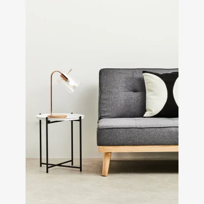 The Range Trosa Side Table with Round White Top - White