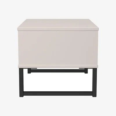 The Range Fluted Ready Assembled 1 Drawer Wide Side Table - Kashmir Matt