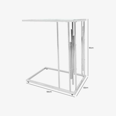 The Range Cohen Chrome Sofa Table - Silver