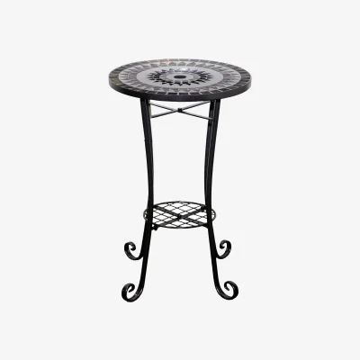 The Range Medina Mosaic Plant Stand Side Table - Multi Color frame with mosaic tile seat
