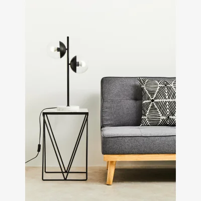 The Range Shalimar Side Table With Matte Black Legs - Brown