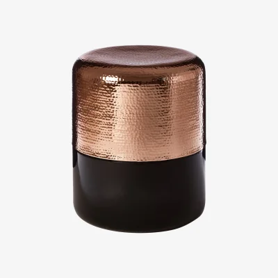 The Range Margot Black Glass and Copper Side Table - Gold