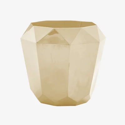 The Range Allure Champagne Gold Diamond Cut End Table - Gold