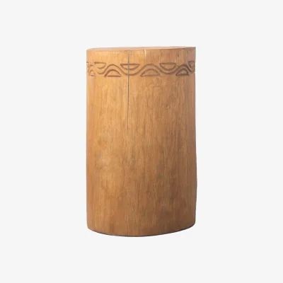 The Range Albasia Tribal Stool  Side Table - Natural Finish, Durable  Elegant - Brown