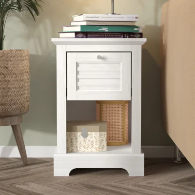 The Range Salcombe 1 Drawer Lamp Table - White
