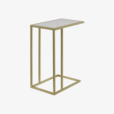 The Range Malorie End Table - White Marble & Gold