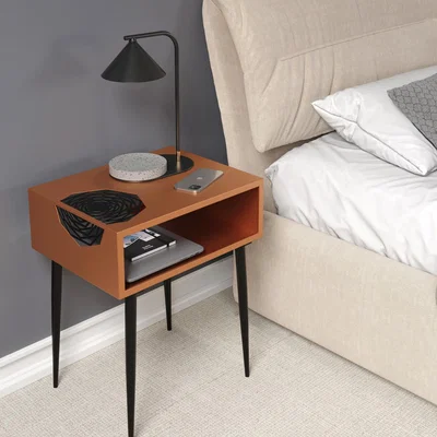 The Range Galaxy Metal Open Side Table Bedside Cabinet Unit  - Copper