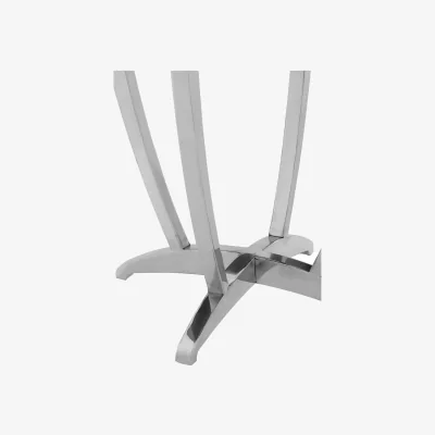 The Range Yasmin Black Tempered Glass Side Table - Silver