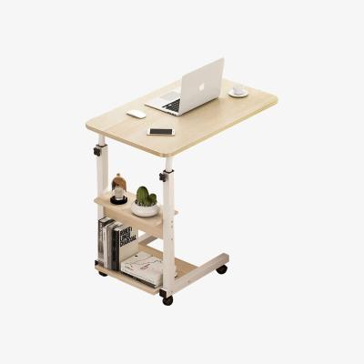The Range Height Adjustable Mobile Overbed Desk - Original Wood + White
