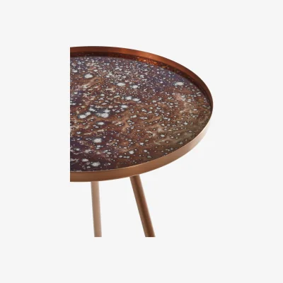 The Range Corra Matte Copper Finish Side Table - Gold