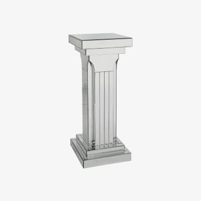 The Range Mirror Pillar Telephone End Table - silver