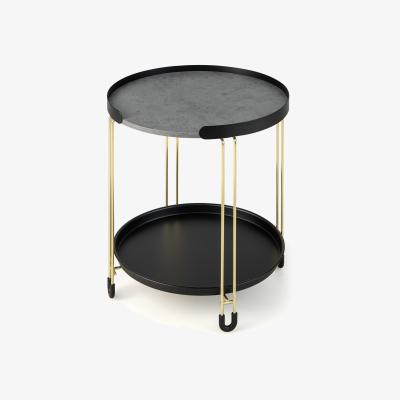 The Range Costway 2-Tier Round Side Table-Black - Black