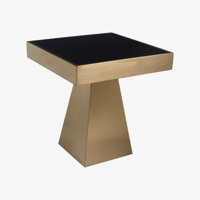 The Range Carlox Square Gold Finish Frame Side Table - Gold