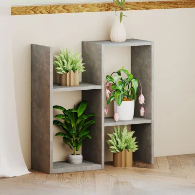 The Range Slim Side Table Storage Shelf Particle Board - Grey