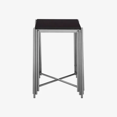 The Range Clarice Granite Top Side Table - Black