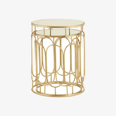 The Range Avantis Set Of 2 Champagne Metal Side Tables - Champagne