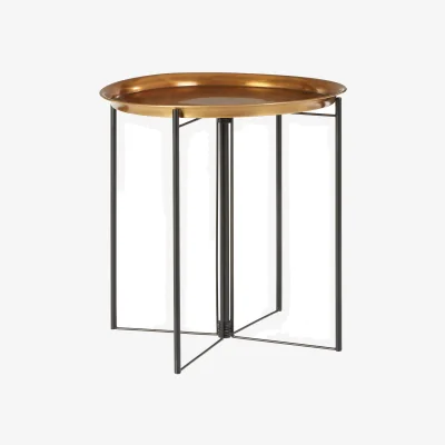 The Range Hege Large Brass And Black Finish Side Table - Black