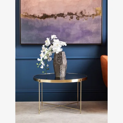 The Range Allure  Brushed Bronze Large Side Table with Black Mirror - Bronze