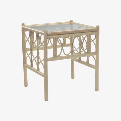 The Range Morley Cane Side Table Natural Wash - Ivory