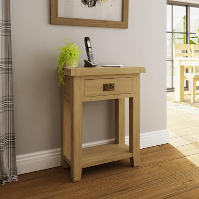 The Range 1 Drawer Telephone Table Natural Oak - Natural Oak