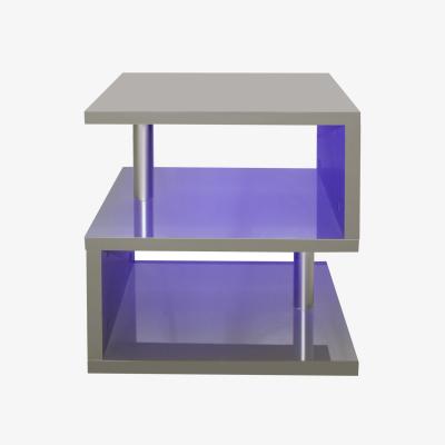 The Range Abstract S-Shaped High Gloss LED Side Table - Grey