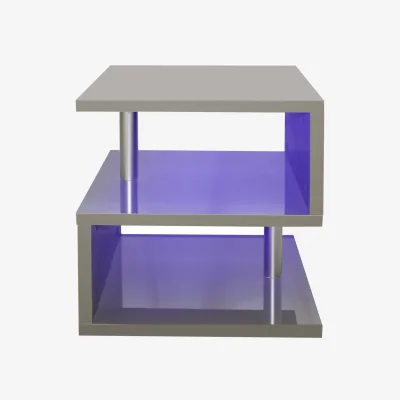 The Range Abstract S-Shaped High Gloss LED Side Table - Grey