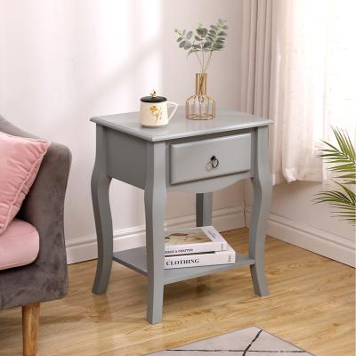 The Range Paris 1 Drawer Lamp Side Table - Grey - Grey